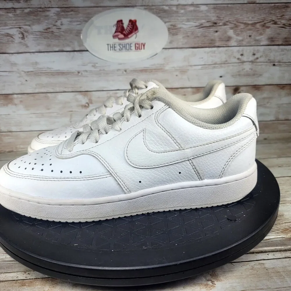 Nike Trainers Women's Size 6 White Swoosh Logo Court Vision Low Walking Running